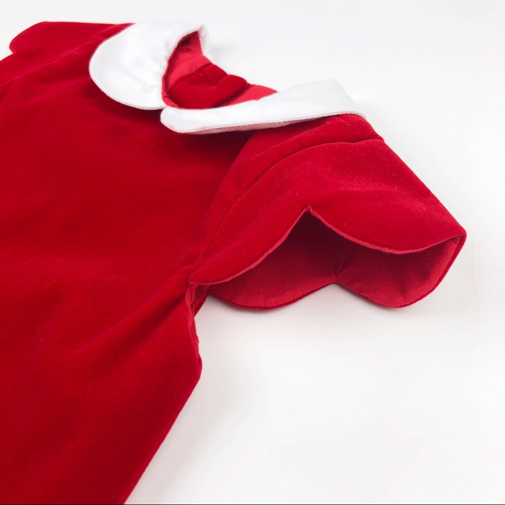 Carriage Boutique Red Velvet Scallop Hem Dress 18M - Picture 7 of 10